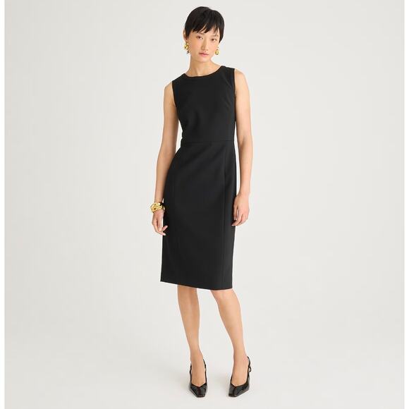J.Crew Sheath Dress Four Season Stretch Minimalist Office Work Black US 22 NWT - Picture 1 of 13